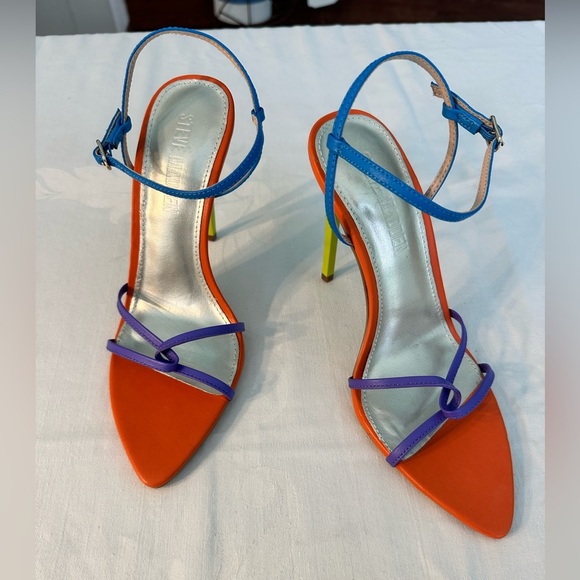 Steve Madden Stellina Colorblock Leather Sexy Office Siren Bossbabe Heel Size 7 - Picture 1 of 11